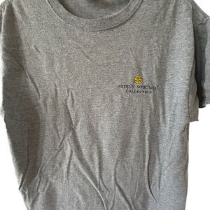 Simply Southern Gray Tee with Yellow Logo
